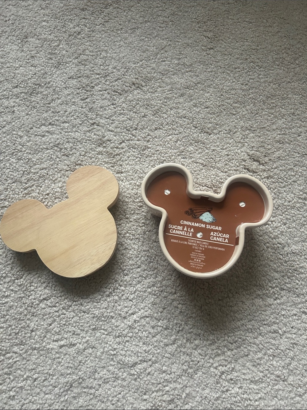 Disney Cream Mickey-Shaped Decorative Jar